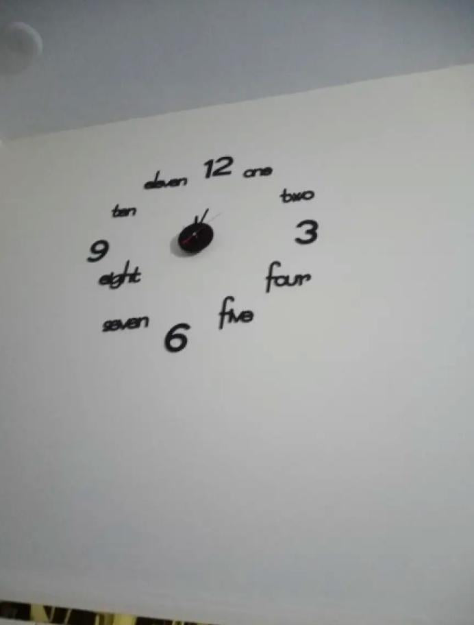 3D Wooden Wall Clock Black White 24"
