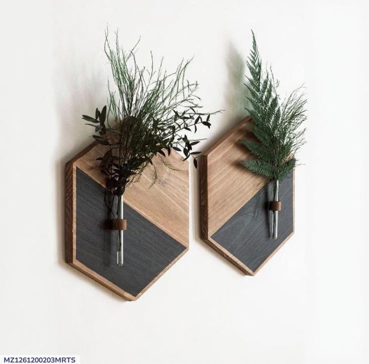 MDF Wood Wall Planters Black Brown Modern Home Decor