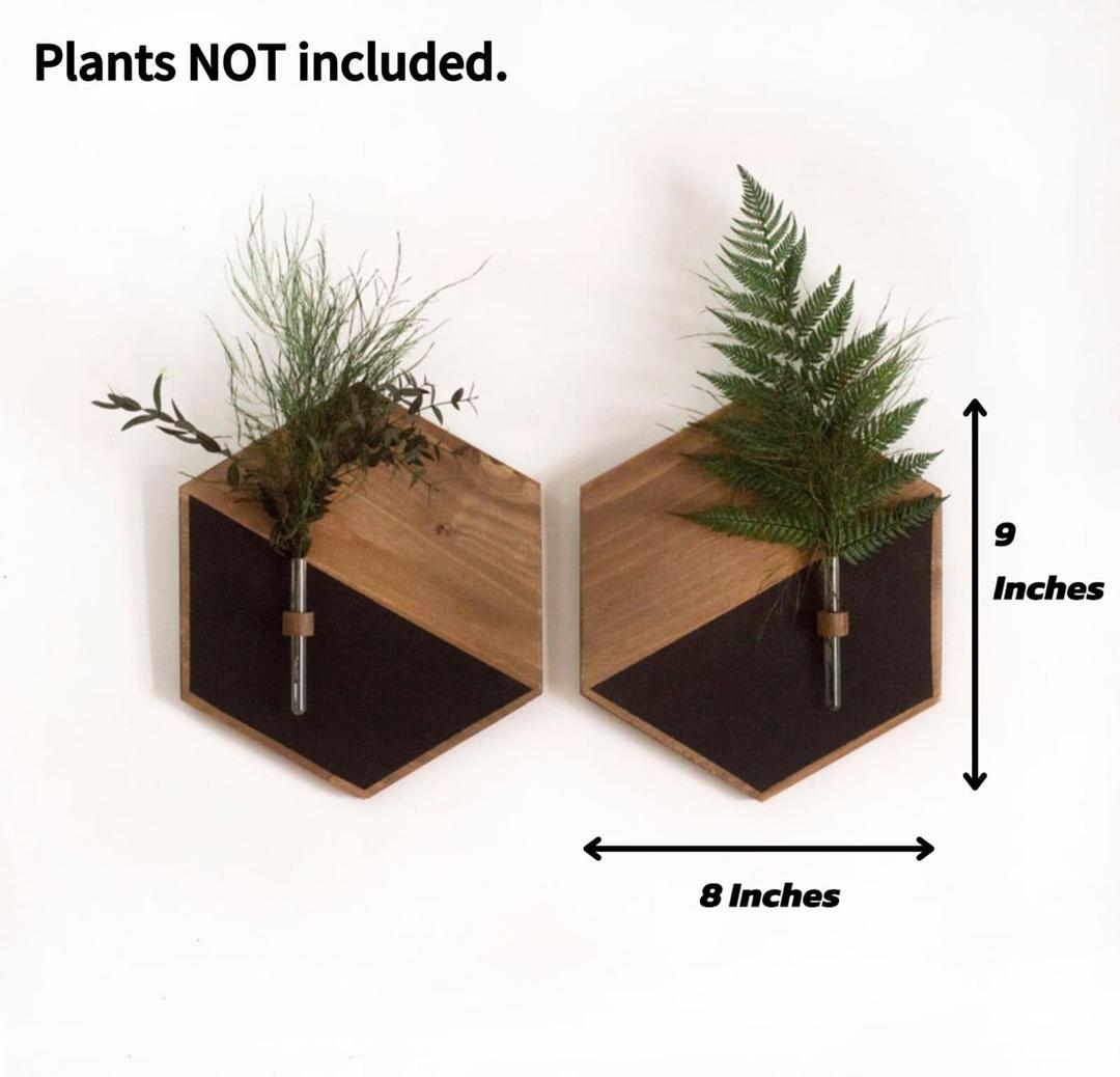 MDF Wood Wall Planters Black Brown Modern Home Decor