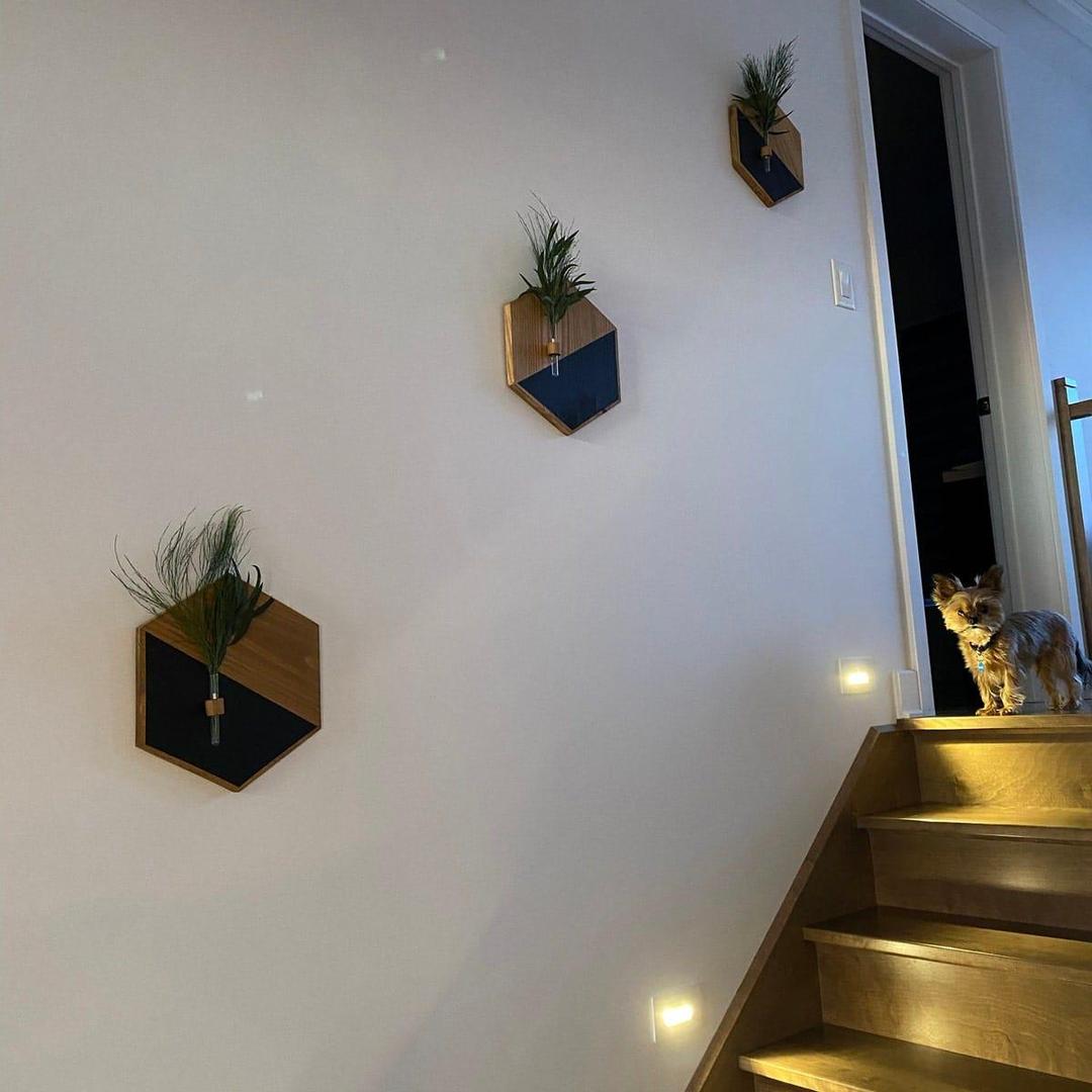 MDF Wood Wall Planters Black Brown Modern Home Decor