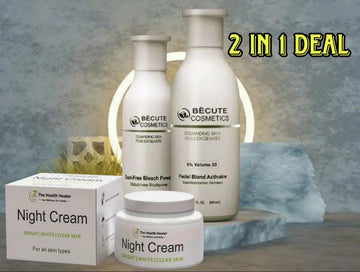 2 in 1 Night Cream & Whitening Set for All Skin Types