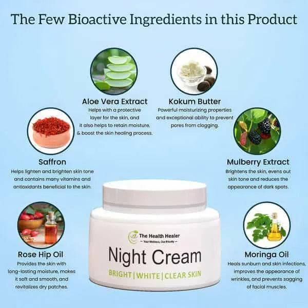 2 in 1 Night Cream & Whitening Set for All Skin Types