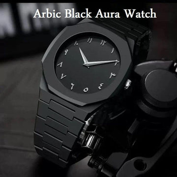 Black Arabic Aura Carbon Fiber Watch for Men